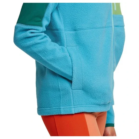 Cotopaxi Abrazo Hooded Full-Zip Fleece Jacket Greenery & Poolside Size Large‎ - Picture 3 of 15